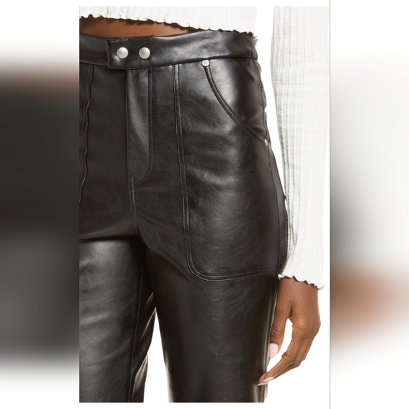 Blank NYC Black Leather Pants/ Baxter Rib Cage Pants - Picture 3 of 12